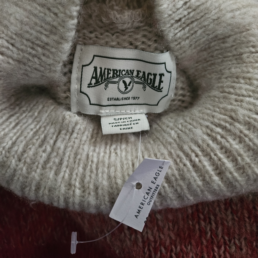 American Eagle Boxy Striped Acrylic Crewneck Sweater - Picture 7 of 9